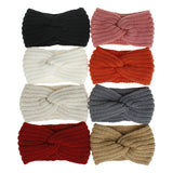 Winter Warm Knitted Knot Cross Headband for Women Girls Autumn Elastic Hair Holder Hair Band Solid Headwear Hair Accessories