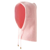 INS Winter Womens Hats Real Rabbit Fur Knitted Hooded Neck Collar Cap Beanie For Men Women One-Piece Hats Skullies Balaclava Cap