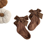 Winter Baby Socks Boy Girl Newborn Autumn Big Bow Socks Children Mid-tube Warm Cotton Socks Toddler Infant Accessories Clothes