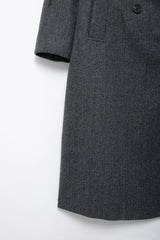 Winter Coat For Women 2024 Solid Lapel Double Breasted Long Cardigan Top Female Pokcet Streetwear Woman New In OuterCoat