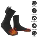 Winter Heated Socks Cold-Proof Skiing Sock Heating Warm Long Socks Breathable USB Heated Socks for Hiking Walking Outdoor Sports