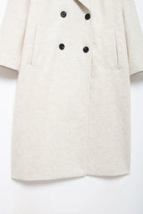 Winter Coat For Women 2024 Solid Lapel Double Breasted Long Cardigan Top Female Pokcet Streetwear Woman New In OuterCoat