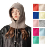 INS Winter Womens Hats Real Rabbit Fur Knitted Hooded Neck Collar Cap Beanie For Men Women One-Piece Hats Skullies Balaclava Cap