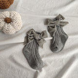 Winter Baby Socks Boy Girl Newborn Autumn Big Bow Socks Children Mid-tube Warm Cotton Socks Toddler Infant Accessories Clothes