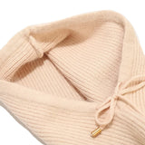 INS Winter Womens Hats Real Rabbit Fur Knitted Hooded Neck Collar Cap Beanie For Men Women One-Piece Hats Skullies Balaclava Cap