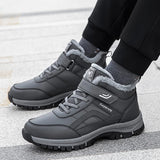 Winter Boots for Men New Waterproof PU Leather Warm Snow Ankle Boots Outdoor Warm plush Non-slip Work High-top Casual Shoes