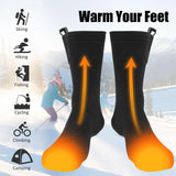 Winter Heated Socks Cold-Proof Skiing Sock Heating Warm Long Socks Breathable USB Heated Socks for Hiking Walking Outdoor Sports