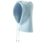 INS Winter Womens Hats Real Rabbit Fur Knitted Hooded Neck Collar Cap Beanie For Men Women One-Piece Hats Skullies Balaclava Cap