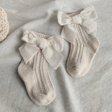 Winter Baby Socks Boy Girl Newborn Autumn Big Bow Socks Children Mid-tube Warm Cotton Socks Toddler Infant Accessories Clothes