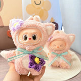 15cm/17cm LABUBU Doll Outfits: Sitting Party Gen 1-3 Adorable Plush Animal Sets – Cuddly Gifts For LABUBU Fans