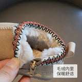 Baby Warm Casual Flat Low Top Snow Boots 2025 Winter Fashion Childrens' Concise Soft Soled Comfortable Non Slip Cotton Shoes