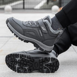 Winter Boots for Men New Waterproof PU Leather Warm Snow Ankle Boots Outdoor Warm plush Non-slip Work High-top Casual Shoes