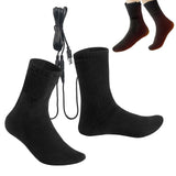 Winter Heated Socks Cold-Proof Skiing Sock Heating Warm Long Socks Breathable USB Heated Socks for Hiking Walking Outdoor Sports