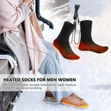Winter Heated Socks Cold-Proof Skiing Sock Heating Warm Long Socks Breathable USB Heated Socks for Hiking Walking Outdoor Sports