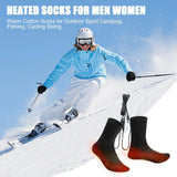 Winter Heated Socks Cold-Proof Skiing Sock Heating Warm Long Socks Breathable USB Heated Socks for Hiking Walking Outdoor Sports